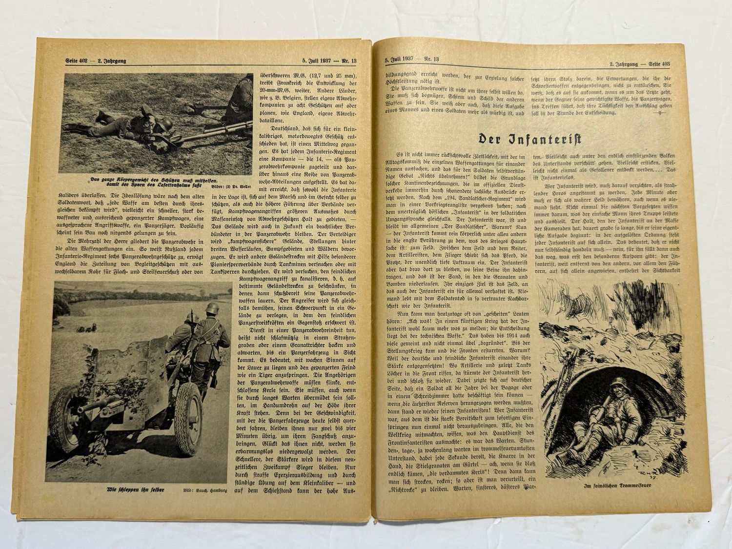 German Third Reich Veteran&#39;s Magazine Soldatenbund 1937 - Great Images - Generals, US Marines in Kiel, Wehrmacht Weapons, WW1 Stories &amp; MORE!