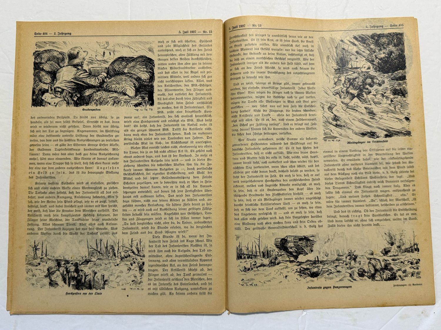 German Third Reich Veteran&#39;s Magazine Soldatenbund 1937 - Great Images - Generals, US Marines in Kiel, Wehrmacht Weapons, WW1 Stories &amp; MORE!