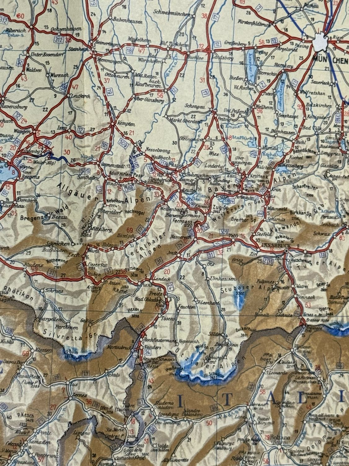 DDAC German Automobile Club Large Map of Germany From 1939