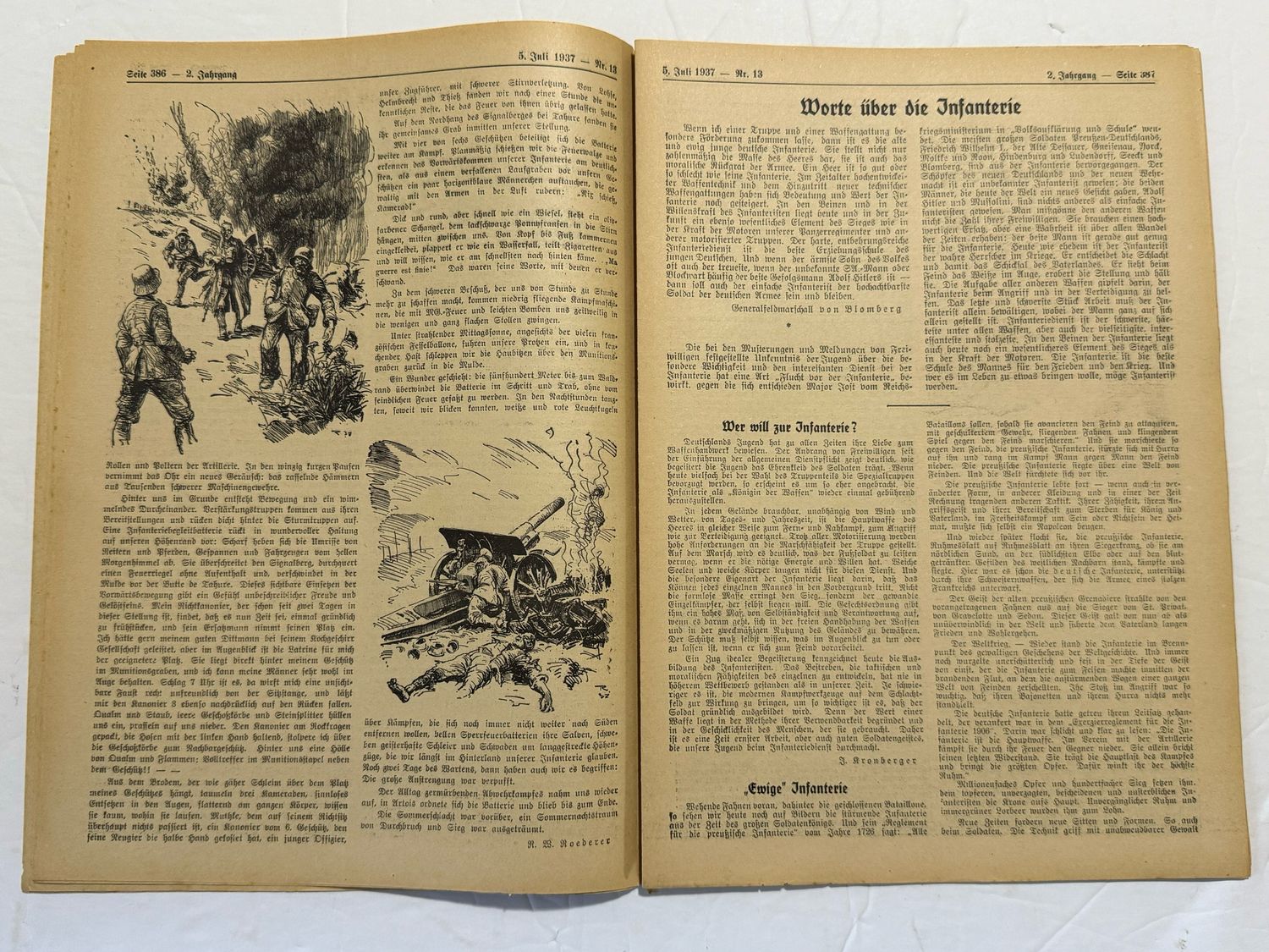 German Third Reich Veteran&#39;s Magazine Soldatenbund 1937 - Great Images - Generals, US Marines in Kiel, Wehrmacht Weapons, WW1 Stories &amp; MORE!