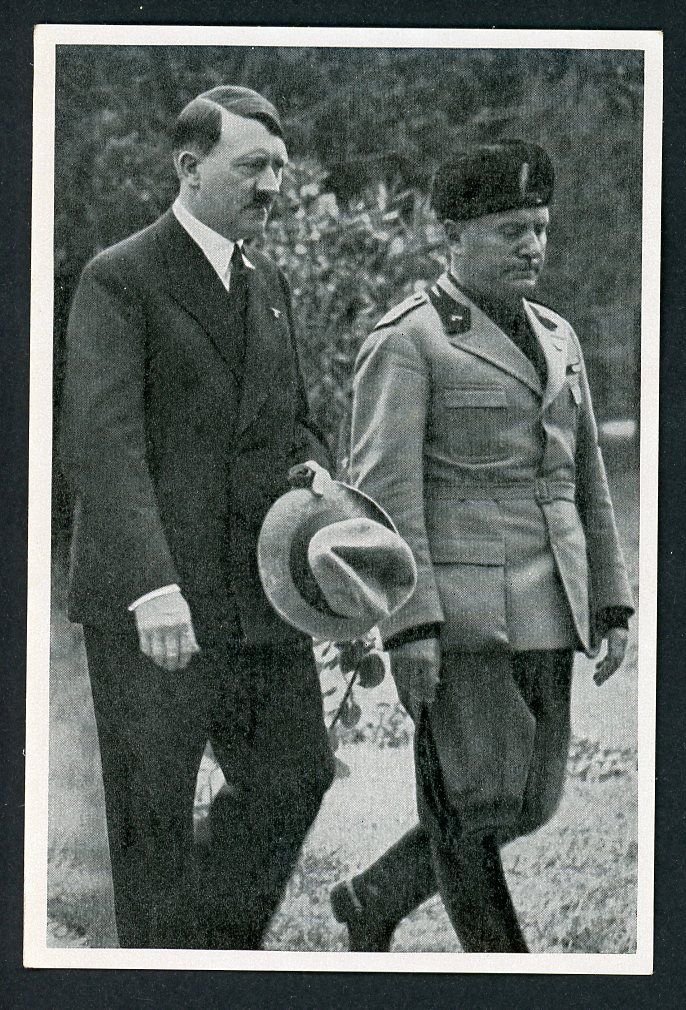 German Third Reich Photo - Der Fuhrer + Benito Mussolini Together In 1934