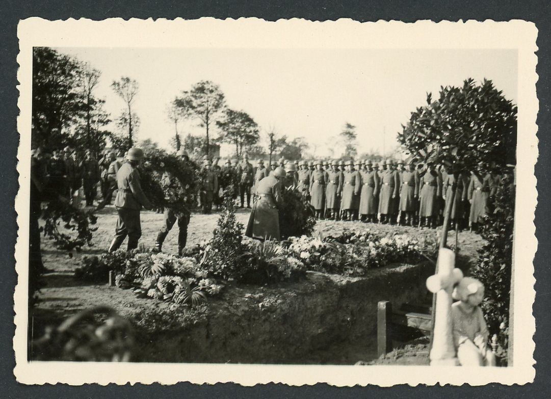 German WW2 Photo Showing Field Funeral For Fallen Wehrmacht Troops