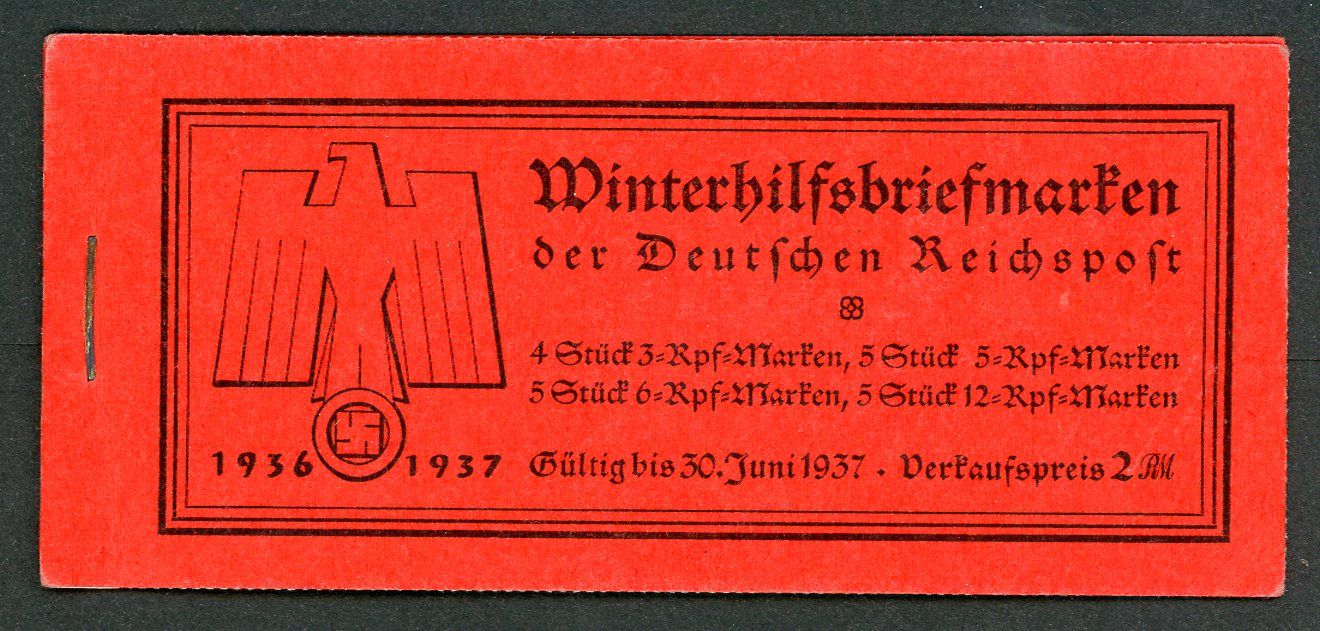 Rare German WHW + Deutsche Reichspost Complete Book Of Stamps From 1937 - Swaz Cover - WHW Marked Postage Stamps