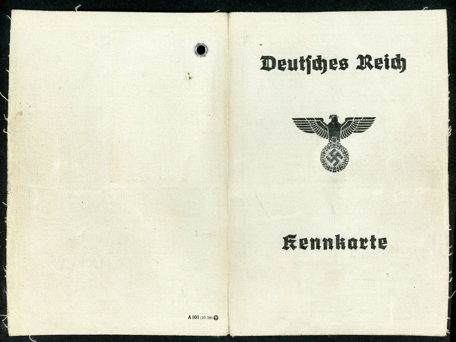 German WW2 Deutsches Reich Kennkarte ID Card For Female Erna Schmidt 1944