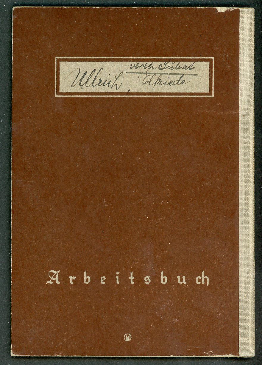 German Third Reich Arbeitsbuch Worker Record Book Female Worked For N. Israel Berlin