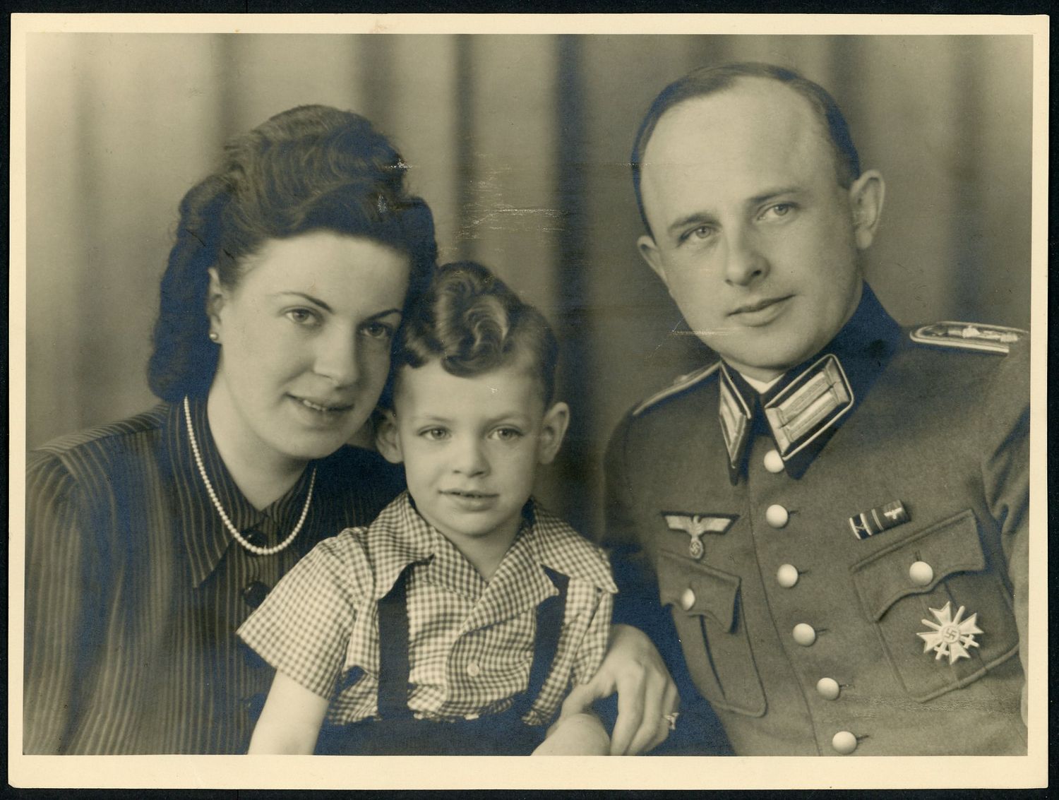 Large German WW2 Portrait Photo Wehrmacht Admin Officer with War Merit Cross 1st Class, 3 Ribbon Bars