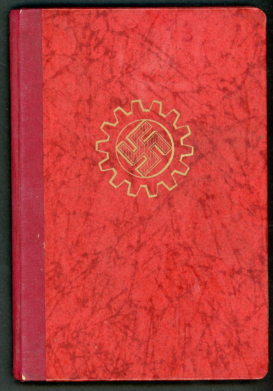 German Third Reich DAF Membership Booklet With Swaz Dues Stamps From 1935 To 1944