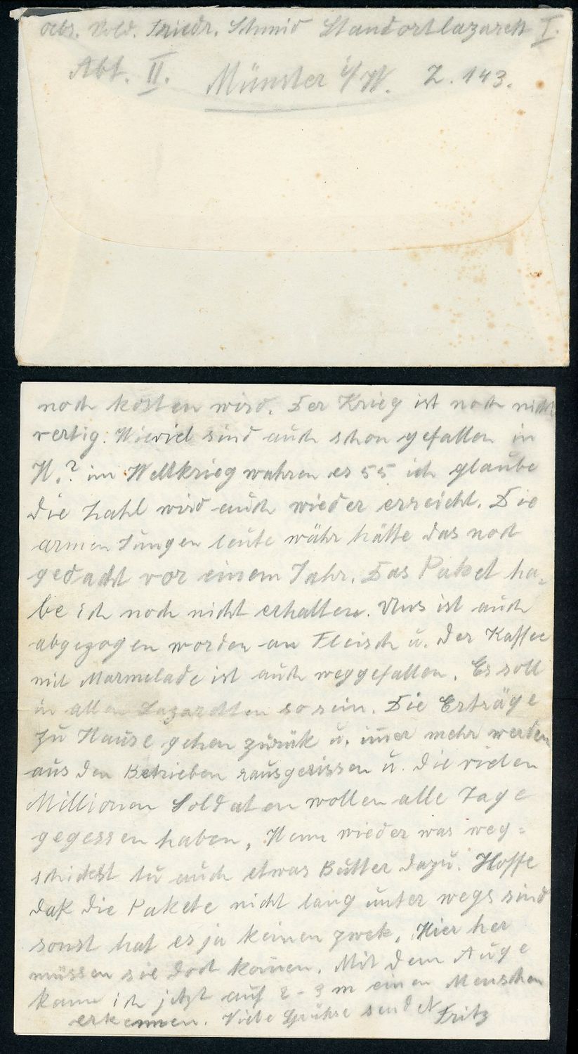 German WW2 Feldpost Letter From April 20th, 1942 - Talks About Russians Attacking, Dead German Soldiers From WW1 and WW2 From Rhein Westphalia