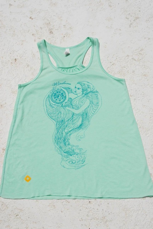Wisdom Woman Art on FLowy Mint T Back Tank