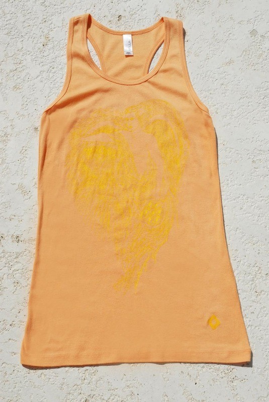 Archangel Gabriel Line Art, Women's Orange T Back Tank