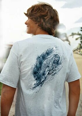 3:16 Wave T Shirt-Navy on Ash Grey