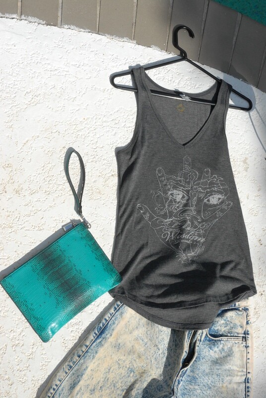 women's spiritual v neck tank wisdom hand art