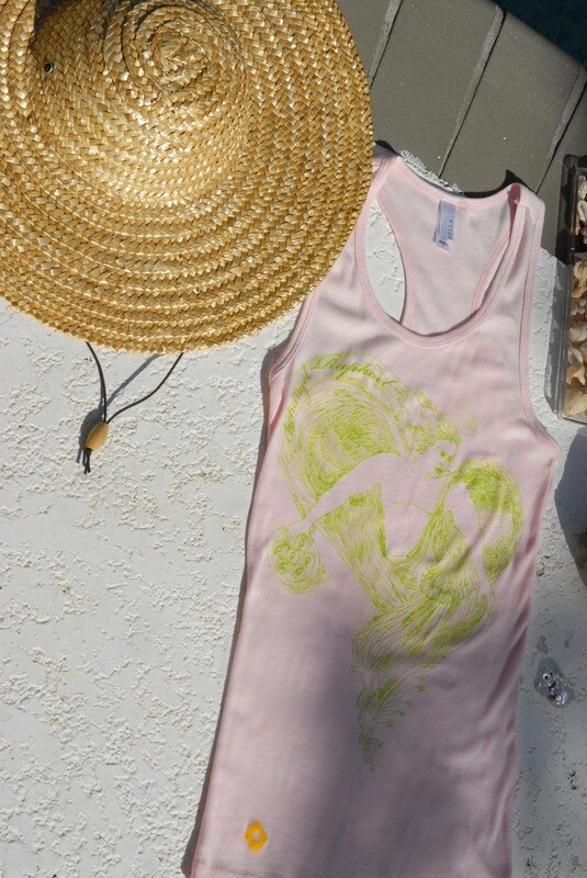Archangel Raphael Art on Soft Pink T Back Tank