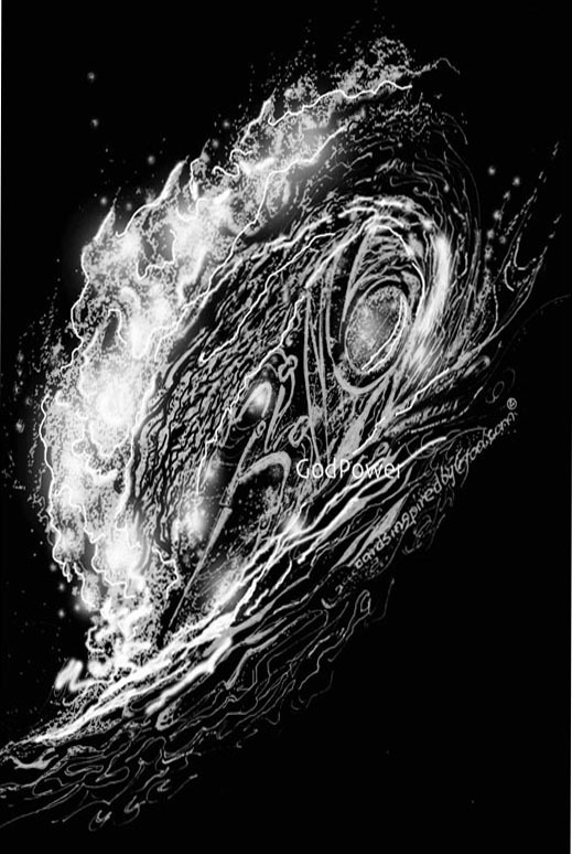 Wave Art 3:16 White on Black Reverse Art Line Drawing