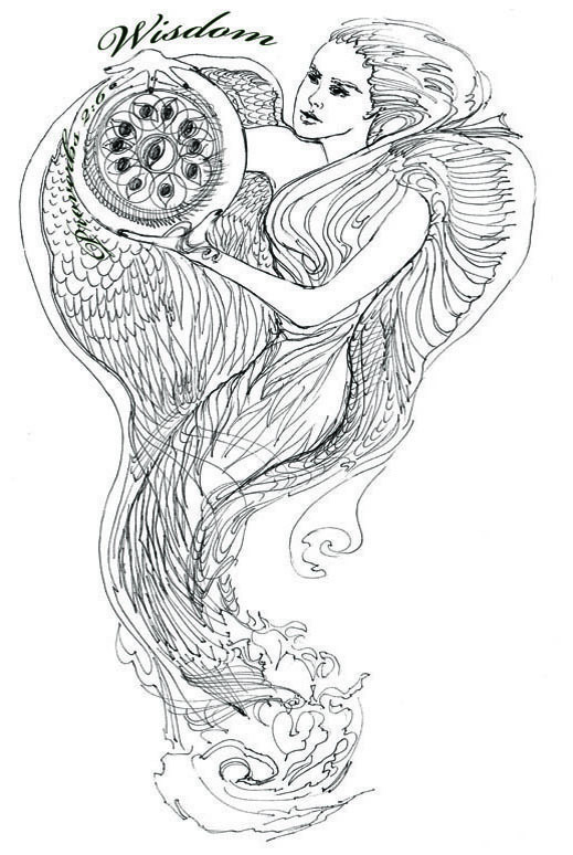 Wisdom line art print