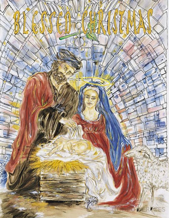 Nativity Christmas Card "Blessed Christmas"