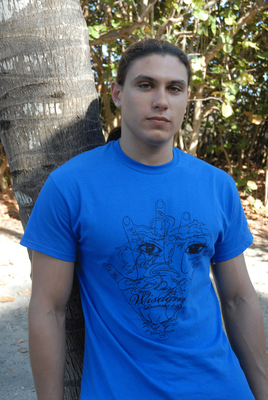 Men's Royal Blue Wisdom Hand Softstyle T shirt, size: small