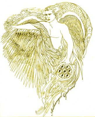 The Warrior Angels; Archangel Gabriel line drawing