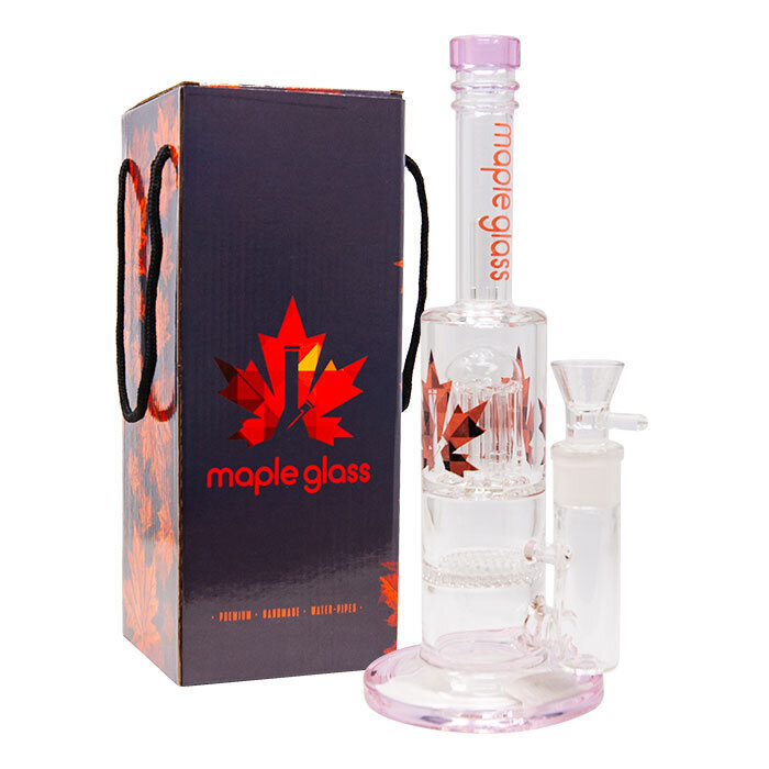 MAPLE GLASS - Pink Honey Comb Bong