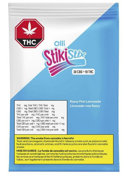 OLLI STIKSTIX- Razzy Pink Lemonade 3:1 CBG/THC  Soft Chews [2 x 5g Blend]