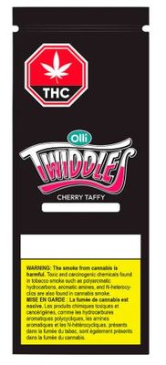OLLI TWIDDLES- Cherry Taffy  1:1:1:1 CBG/CBN/THC/CBD Soft Chews [2 x 5g Blend]