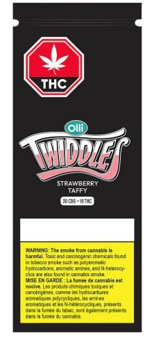 OLLI TWIDDLE - Original Strawberry Taffy 3:1 CBG/THC  Soft Chews [2 x 5g Blend]
