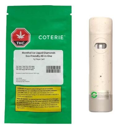 COTERIE - Menthol Ice Liquid Diamonds 1g Disposable Vape [1g Sativa]