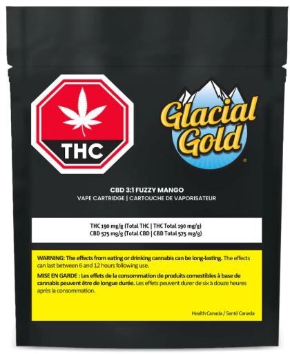 GLACIAL GOLD - CBD 3:1 Fuzzy Mango [1g Hybrid]