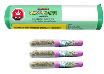 RIZZLERS - Baja Banger Diamond  Infused Pre-Rolls [3 x 0.45g Sativa)