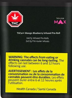 WEED ME MAX -THCa Infinity Mango Blueberry Infused Pre-Rolls [2 x 0.7g Indica]