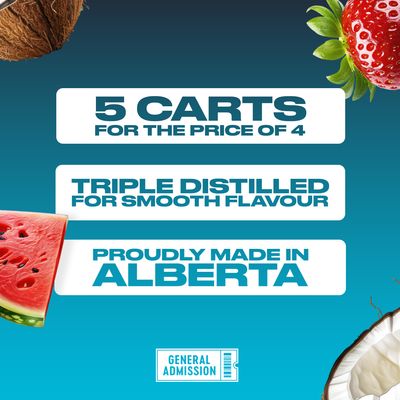 GENERAL ADMISSION - Tiger Blood Club Pack Multipack of 5 Vapes [5 X .95G Indica]