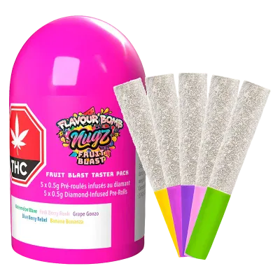 NUGZ - Flavour Bomb Fruit Blast Taster Pack Infused Pre-Rolls  [5 x 0.5g Hybrid]