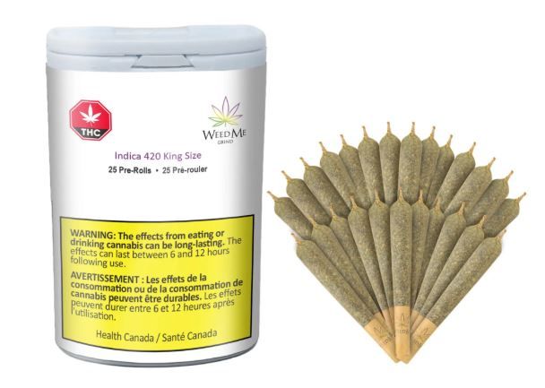 WEED ME GRIND - Indica 420 King Size Pre rolls [25 x 0.7g Indica]