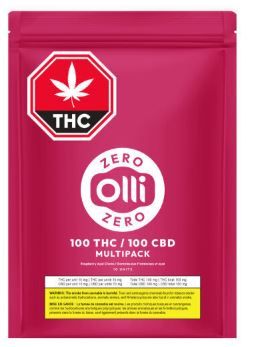 OLLI ZERO - THC - CBD 1:1 Raspberry Acai Soft Chews [10 x 10mg Hybrid]