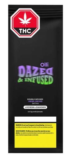 DAZED &amp; CONFUSED - Blueberry Pancakes Ice Hash &amp; Diamond Infused Pre-Rolls  [3 x 0.5g Indica]
