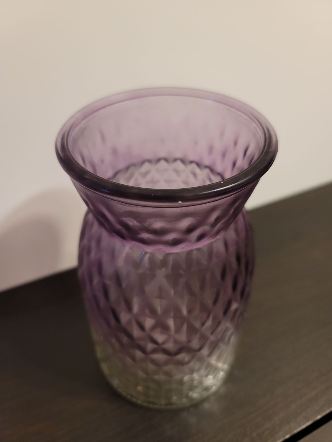 Glas vaas rib paars