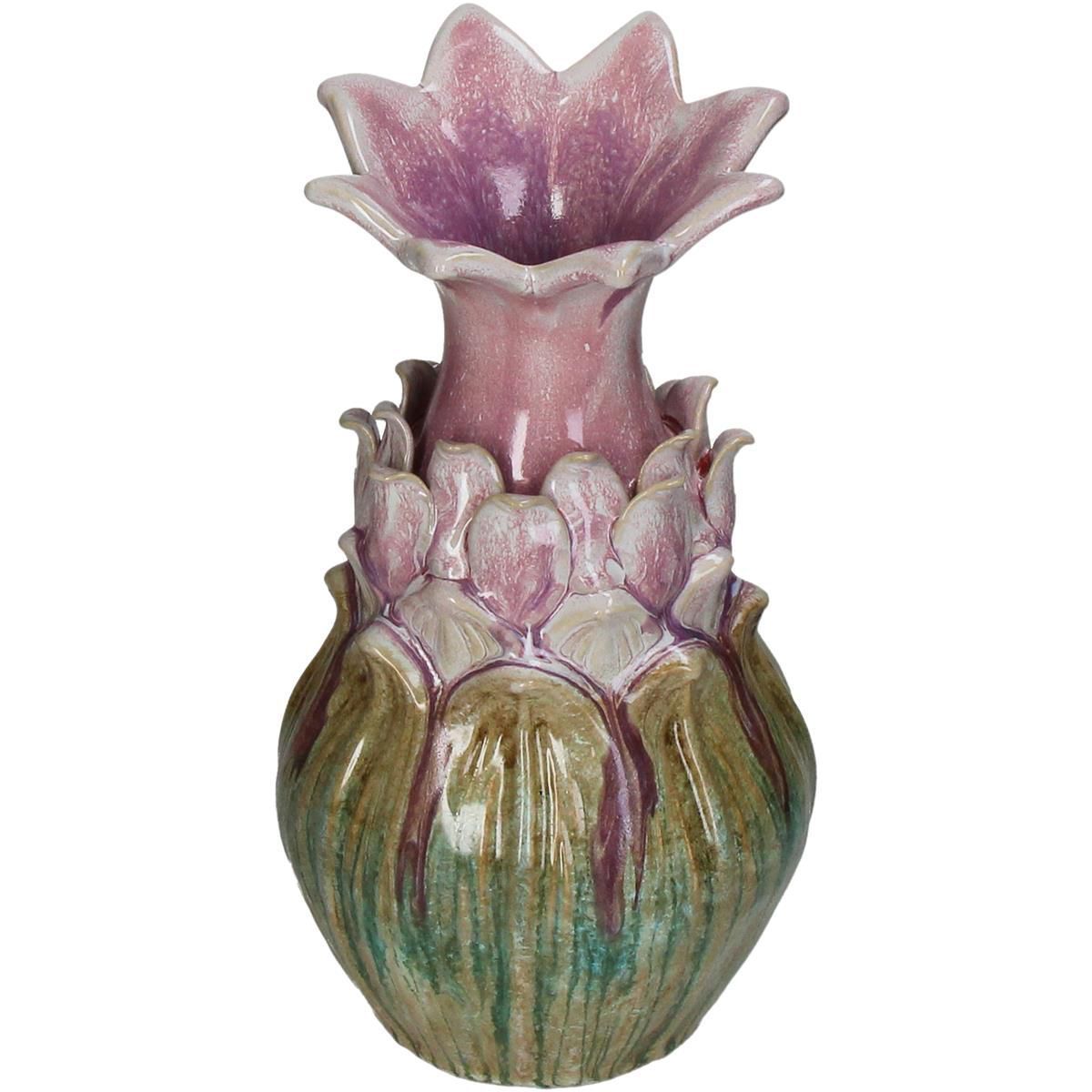 Vase Stoneware Pink 14.5x14.5x27.5cm