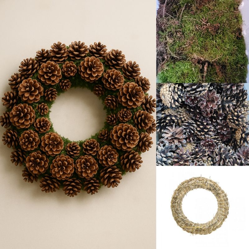 Voordeelbundel dennenappel krans 30 cm