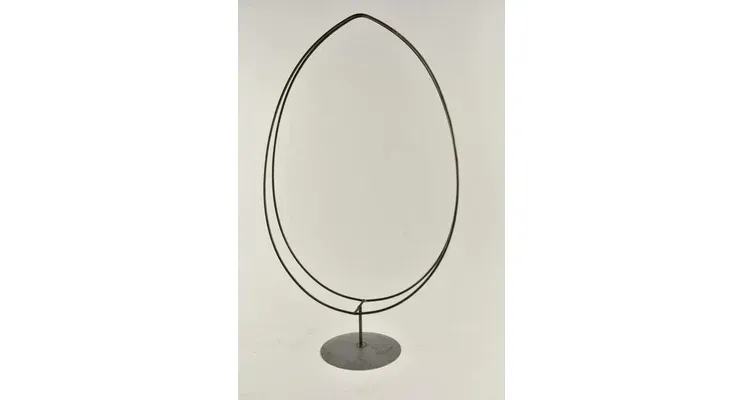 Dubbel ei op poot metaal D45 H72cm