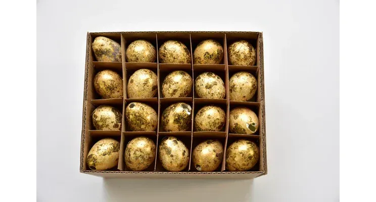 Doos á 60 kwarteleieren Goud