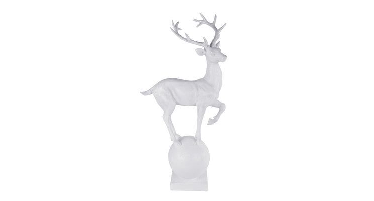 Sculptuur "hert" wit polystone 33x18x68cm