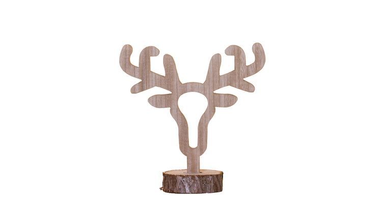 Deer Base Wood 10x10x25cm Natural