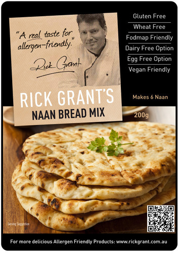 Rick Grant's famous Naan Bread - Gluten Free and Fodmap Friendly. These Naan Breads are even better than their Wheat based brothers! Don’t forget to order your French Yeast!