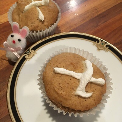 ONLINE ONLY - EASY PEASY HOT CROSS MUFFIN KIT (No Fruit) Delicious Easter Flavoured Muffins just without the fruit. Mix Makes 12