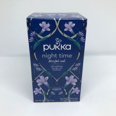 PUKKA NIGHT TIME TEA - 20 Herbal Tea Sachets. Naturally Caffeine Free.
