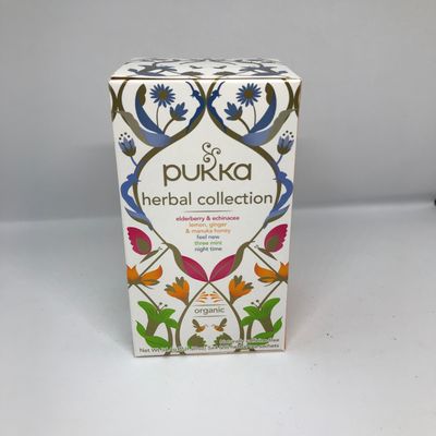 PUKKA HERBAL COLLECTION - BUY 3 PACKS OF ANY PUKKA TEA GET A FREE PUKKA MUG! 20 Herbal Tea Sachets. Naturally Caffeine Free.