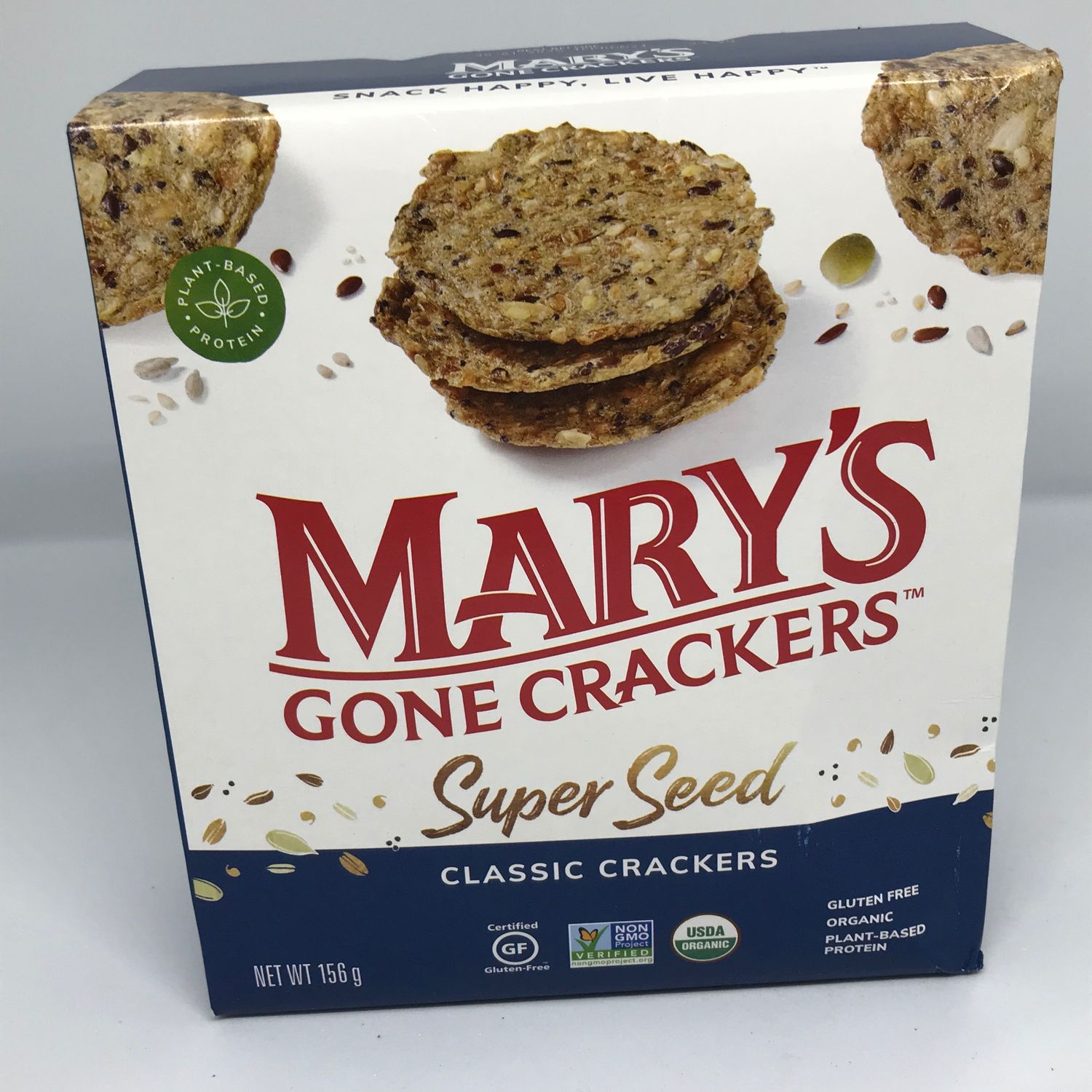 Mary&#39;s Gone Crackers Super Seed Crackers. Ideal for topping with your favourite cheeses, Avocado, Tomato or use as a dipper.