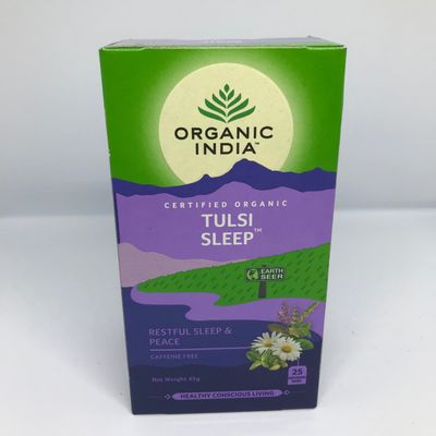 Organic India Tulsi Sleep 25 Infusion Bags. 
This herbal tea is an outstanding combination of stress relieving herbs