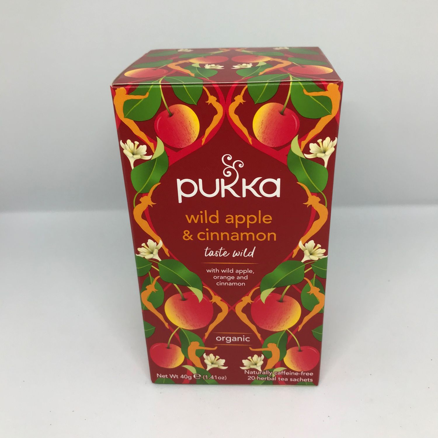 PUKKA WILD APPLE &amp; CINNAMON -  BUY 3 PACKS OF ANY PUKKA TEA GET A FREE PUKKA MUG! 20 Herbal Tea Sachets. Naturally Caffeine Free.