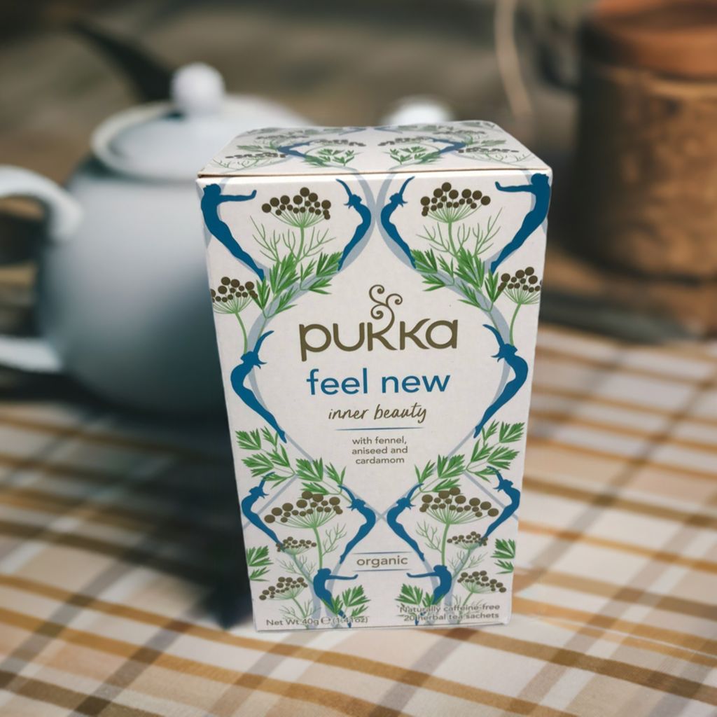 PUKKA FEEL NEW HERBAL TEA -  20 Herbal Tea Sachets. Naturally Caffeine Free.